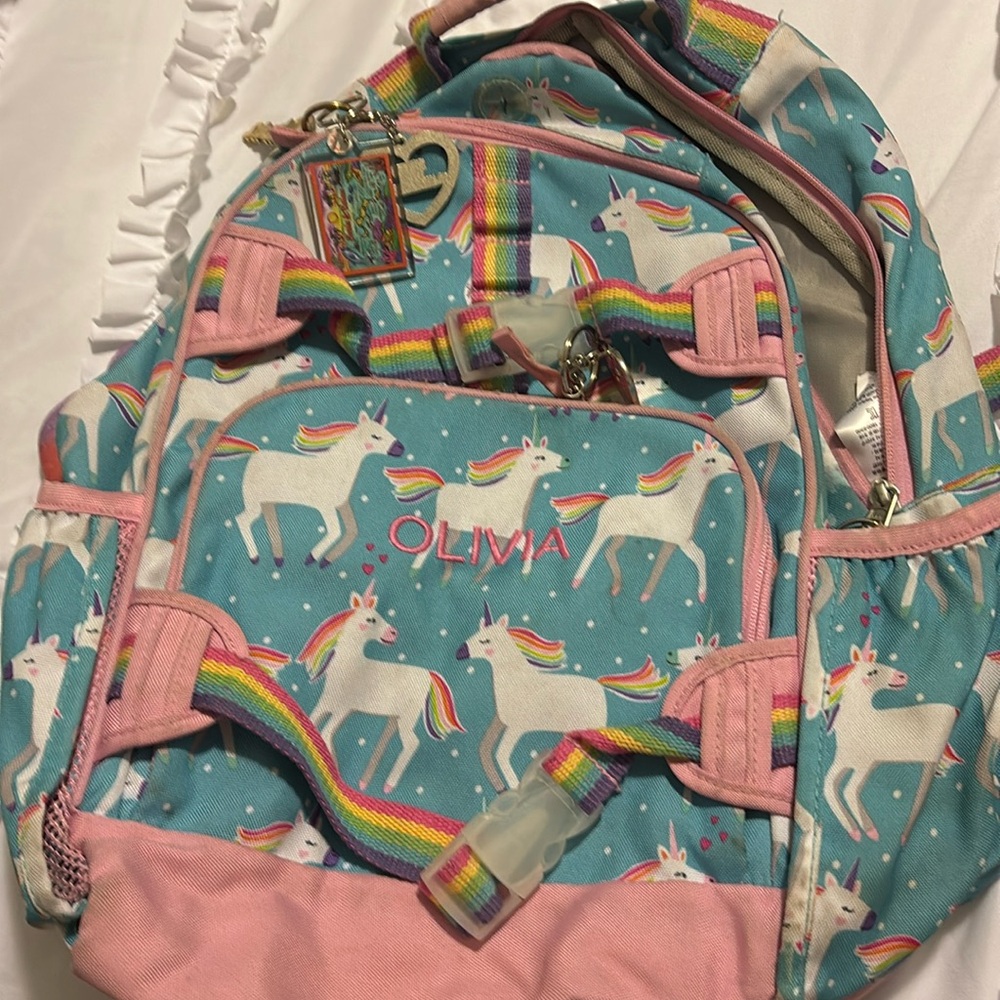 Pottery barn kids rainbow and unicorn backpack